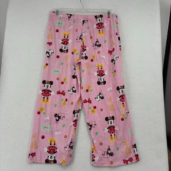 Disney Pajama Set Pink Minnie Mouse Print Size XL Top Size L Bottom - Picture 8 of 13